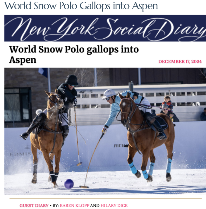 New York Social Diary, 
Aspen Snow Polo, Karen Klopp, Hilary Dick 